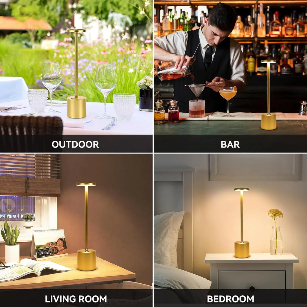 Rechargeable LED Wireless Touch Desk Lamps Set of 2, 5000mAh Battery Operated Lamp, 3 Color Modes, Stepless Dimming, Desk Lamp