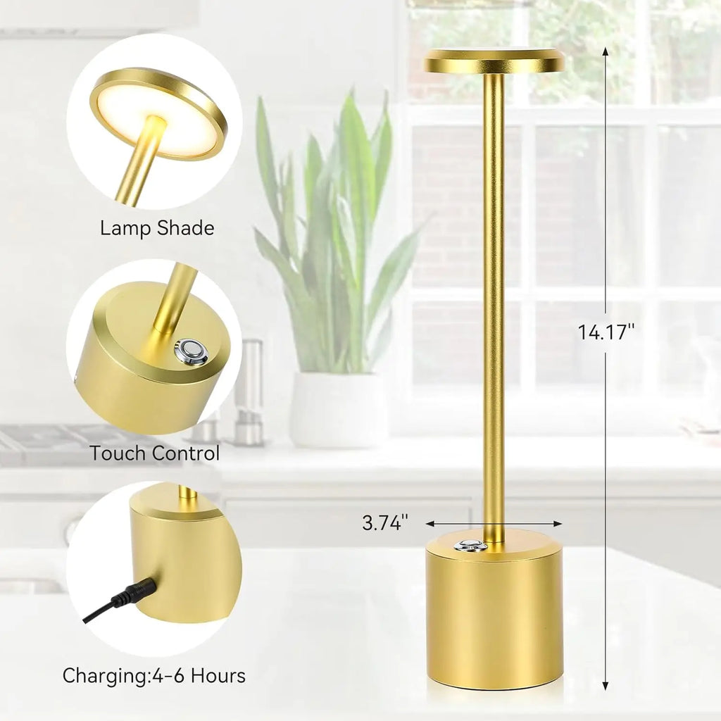 Rechargeable LED Wireless Touch Desk Lamps Set of 2, 5000mAh Battery Operated Lamp, 3 Color Modes, Stepless Dimming, Desk Lamp