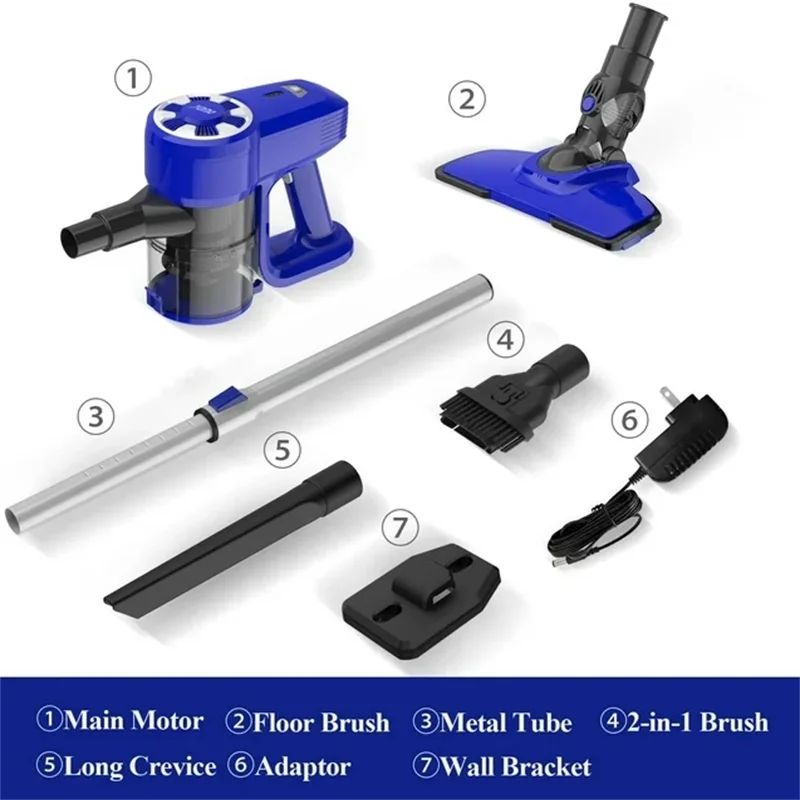 Yoma N3 Ultra-Light Cordless Vacuum 17KPA Up to 40 Mins Runtime 6-in-1 Stick Vacuum Cleaner for Carpet Hard Floor Pet Hair, Blue